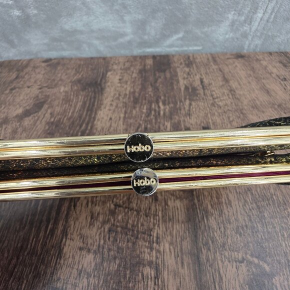 HOBO Lauren Wallet Clutch Iridescent Exotic Metallic Reptile Snake Print Leather - Picture 7 of 15